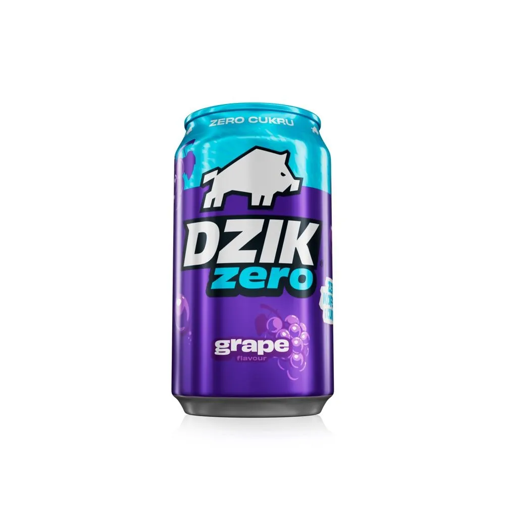 Dzik Zero Gazowany napój o smaku winogrona bez cukru 330 ml