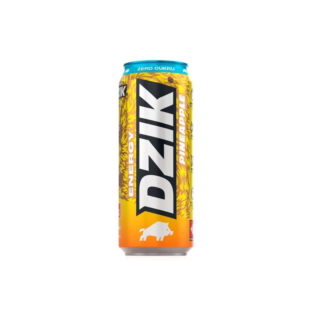 Dzik Energy Napój energetyzujący o smaku ananasa bez cukru 500 ml