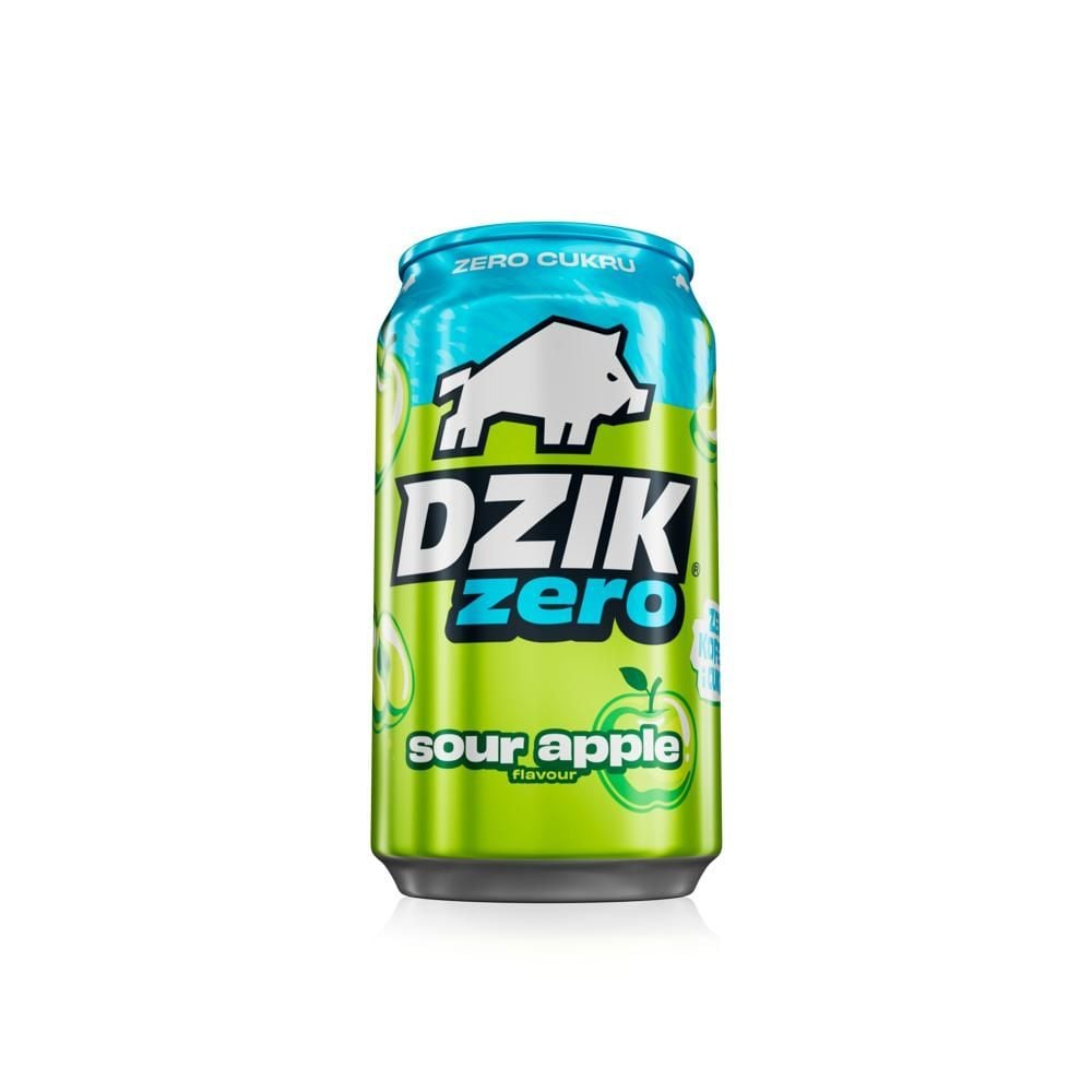 Dzik Zero Gazowany napój o smaku kwaśnego jabłka bez cukru 330 ml