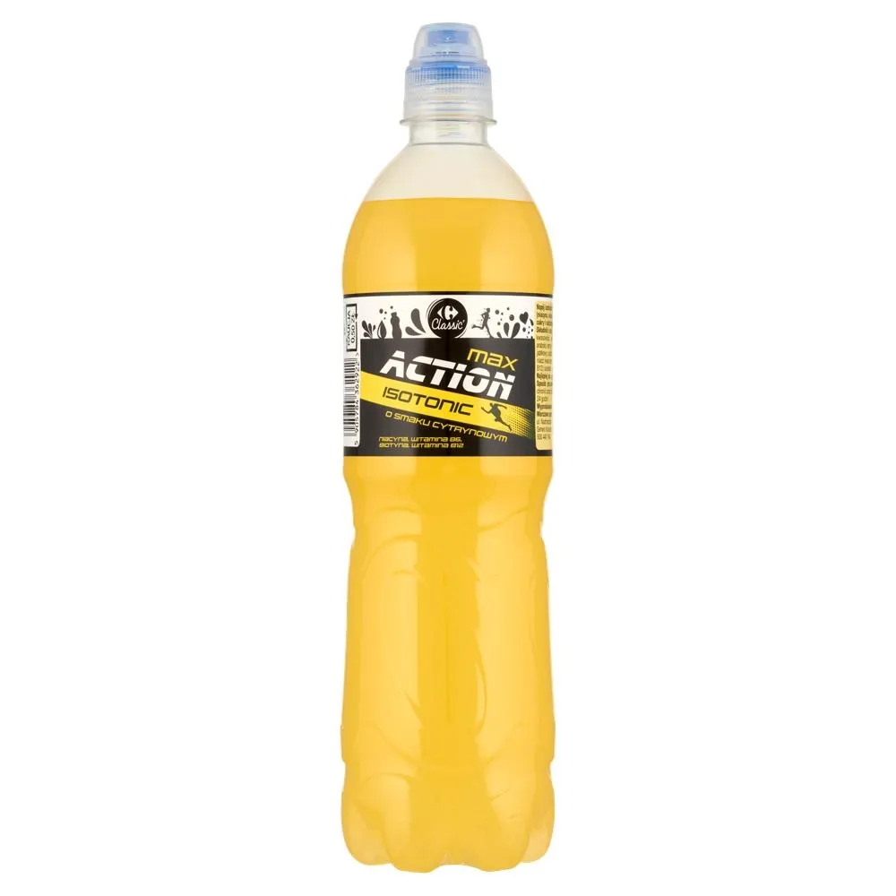 Carrefour Classic Max Action Isotonic Napój izotoniczny niegazowany o smaku cytrynowym 750 ml