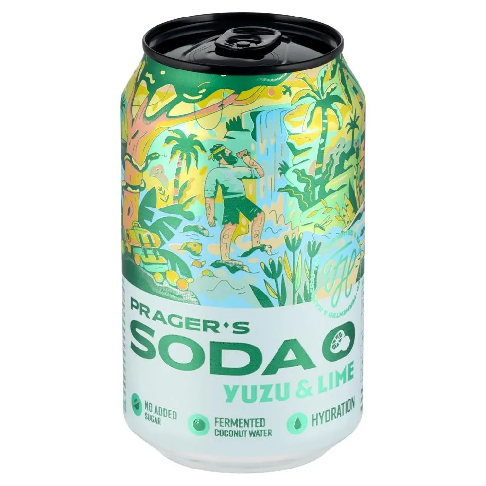 Prager's Soda Yuzu & Lime Fermentowany napój bezalkoholowy 330 ml