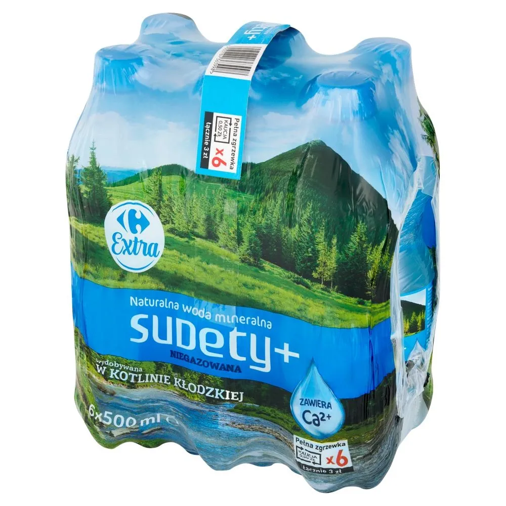 Carrefour Extra Sudety+ Naturalna woda mineralna niegazowana 6 x 500 ml