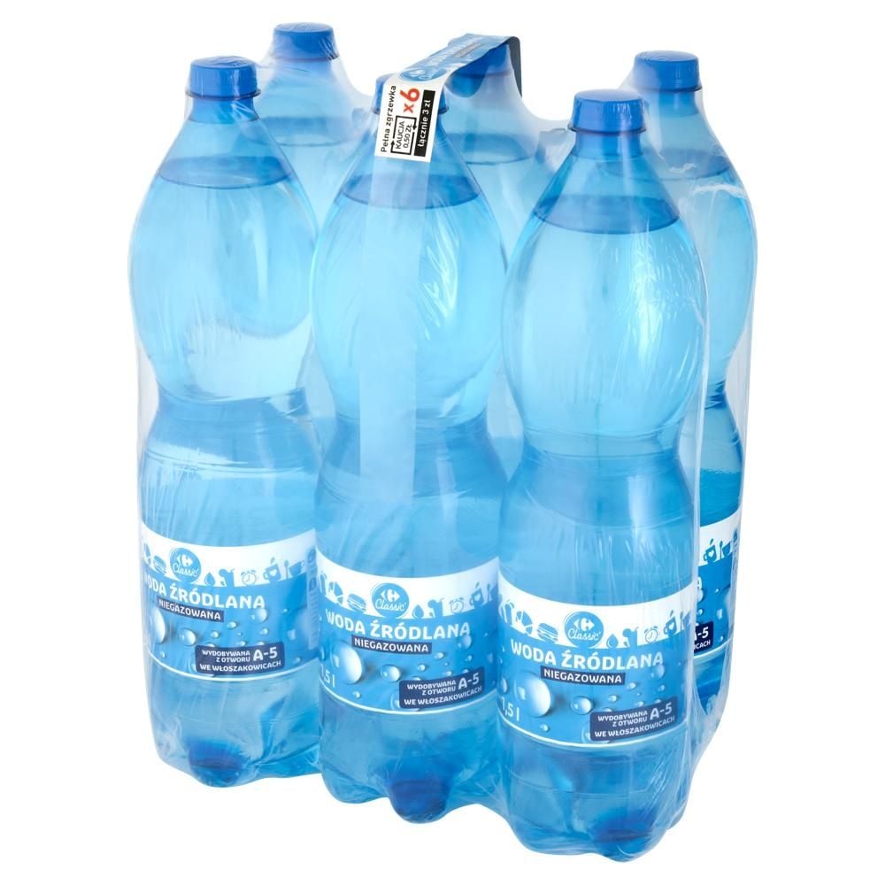 Carrefour Classic Woda źródlana niegazowana 6 x 1,5 l