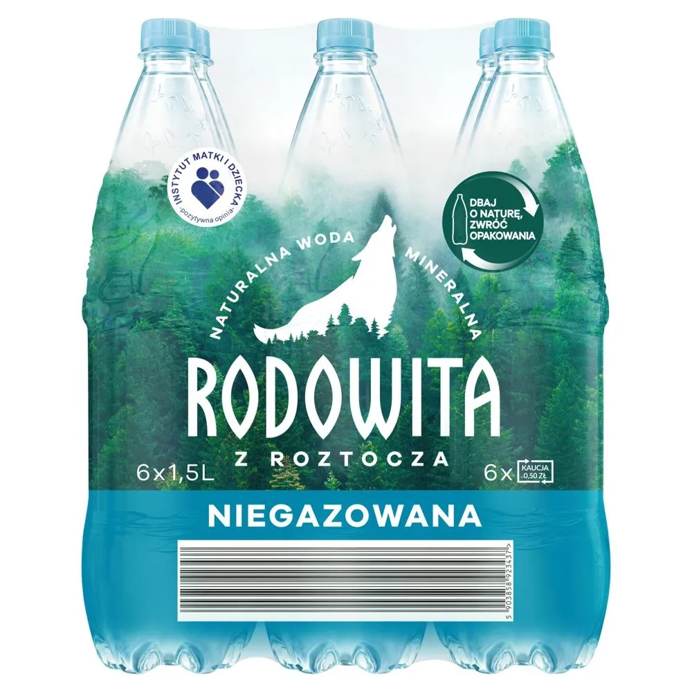 Rodowita z Roztocza Naturalna woda mineralna niegazowana 6 x 1,5 l
