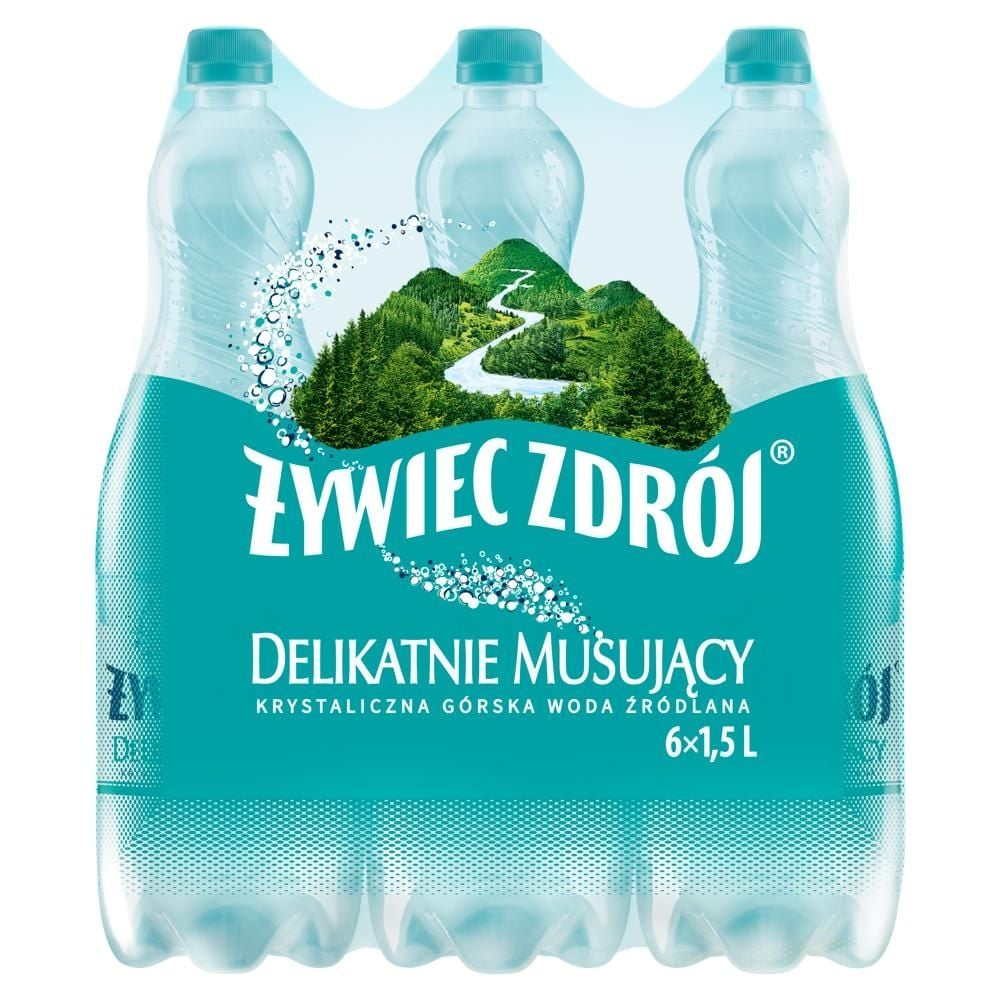 Żywiec Zdrój Delikatnie Musujący Woda źródlana 6 x 1,5 l
