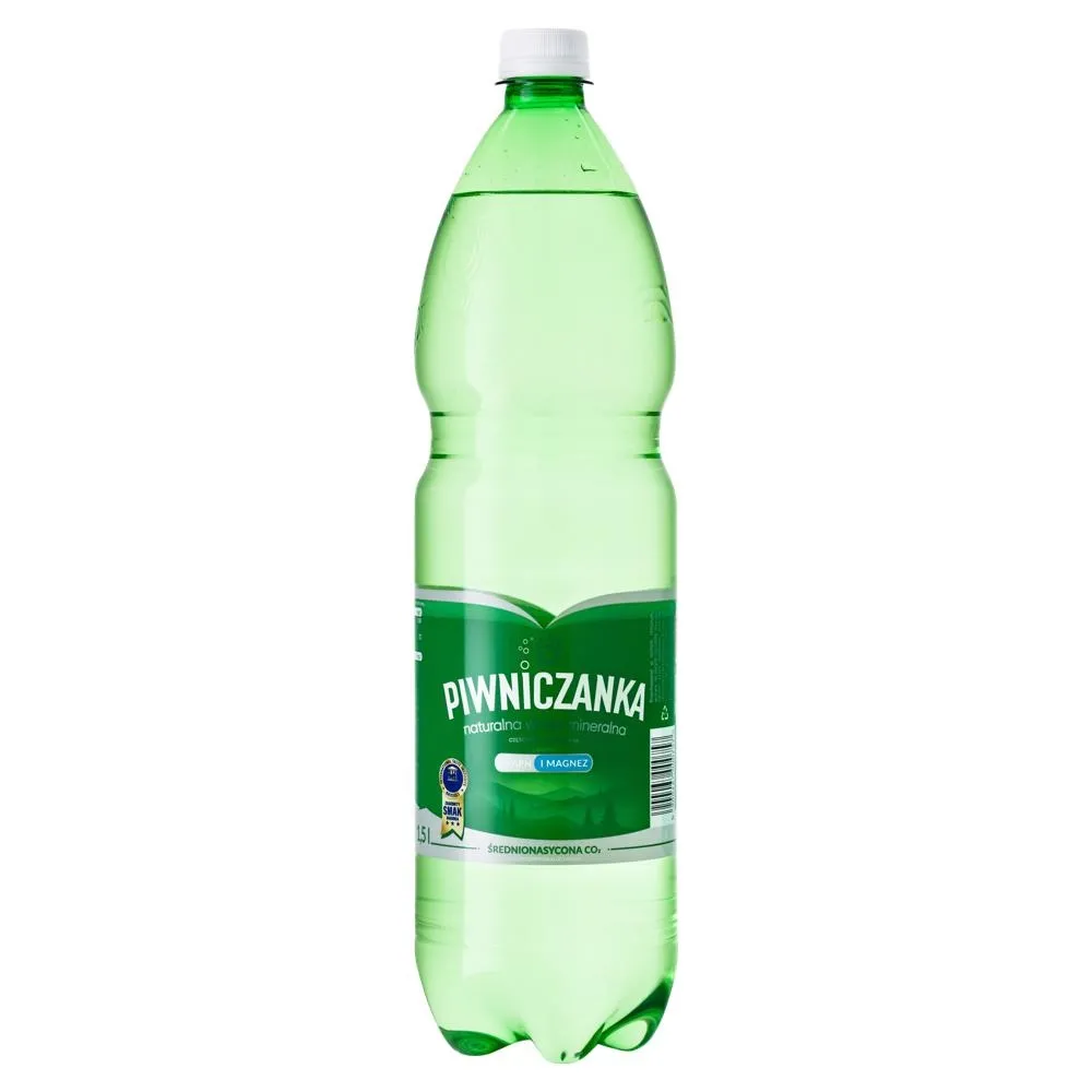 Piwniczanka Naturalna woda mineralna średnionasycona CO₂ 1,5 l