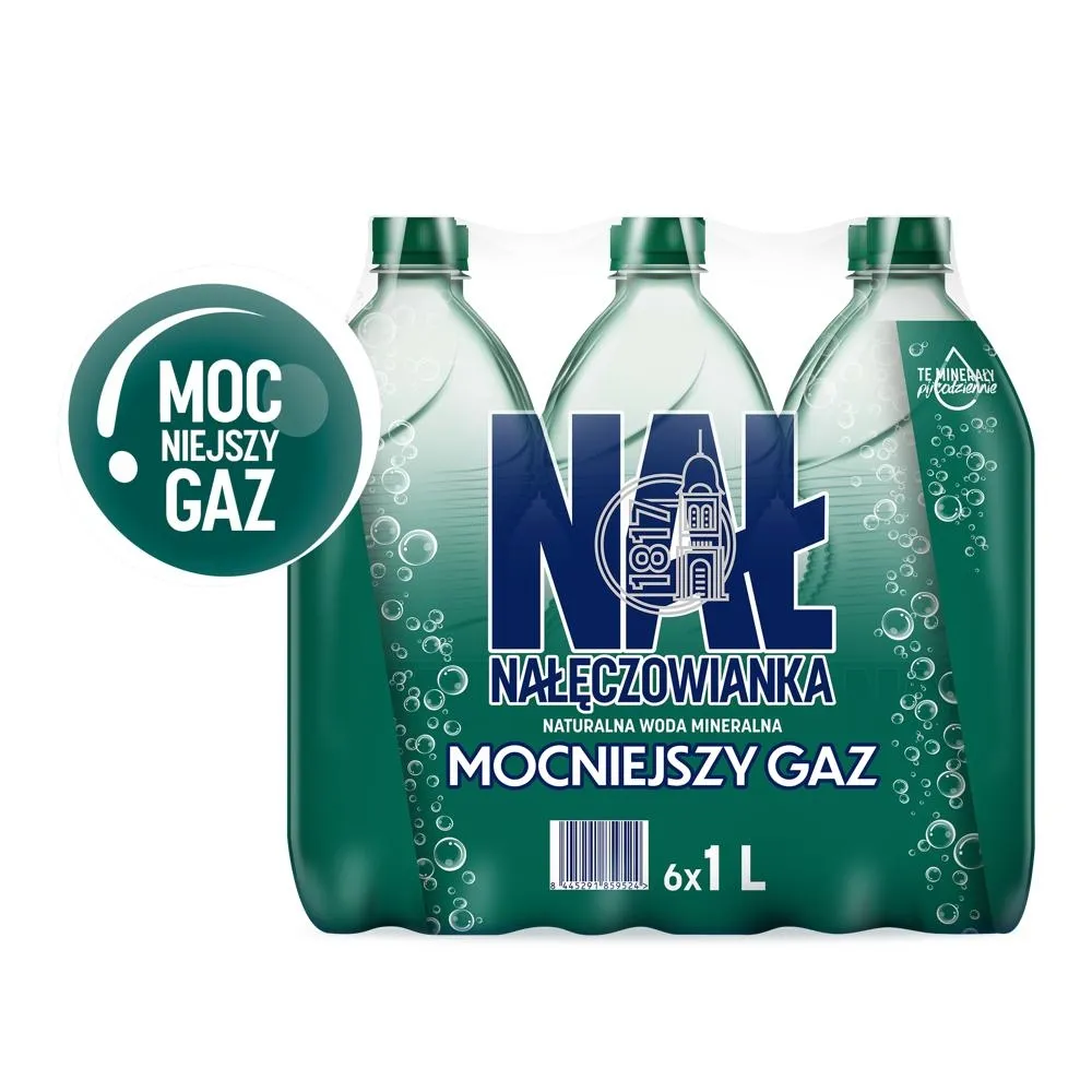 Nałęczowianka Naturalna woda mineralna mocniejszy gaz 6 x 1 l