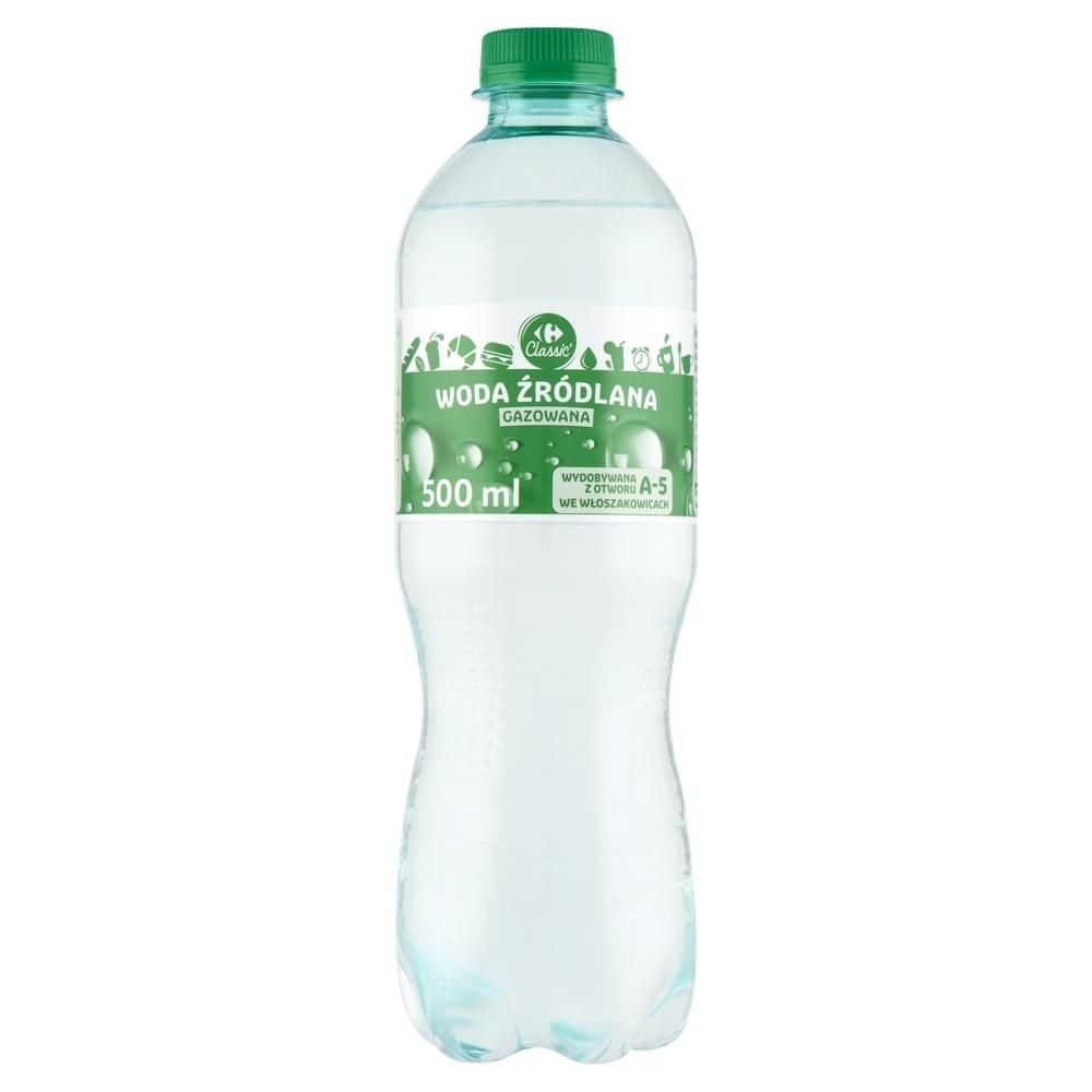 Carefour Classic Woda źródlana gazowana 500 ml