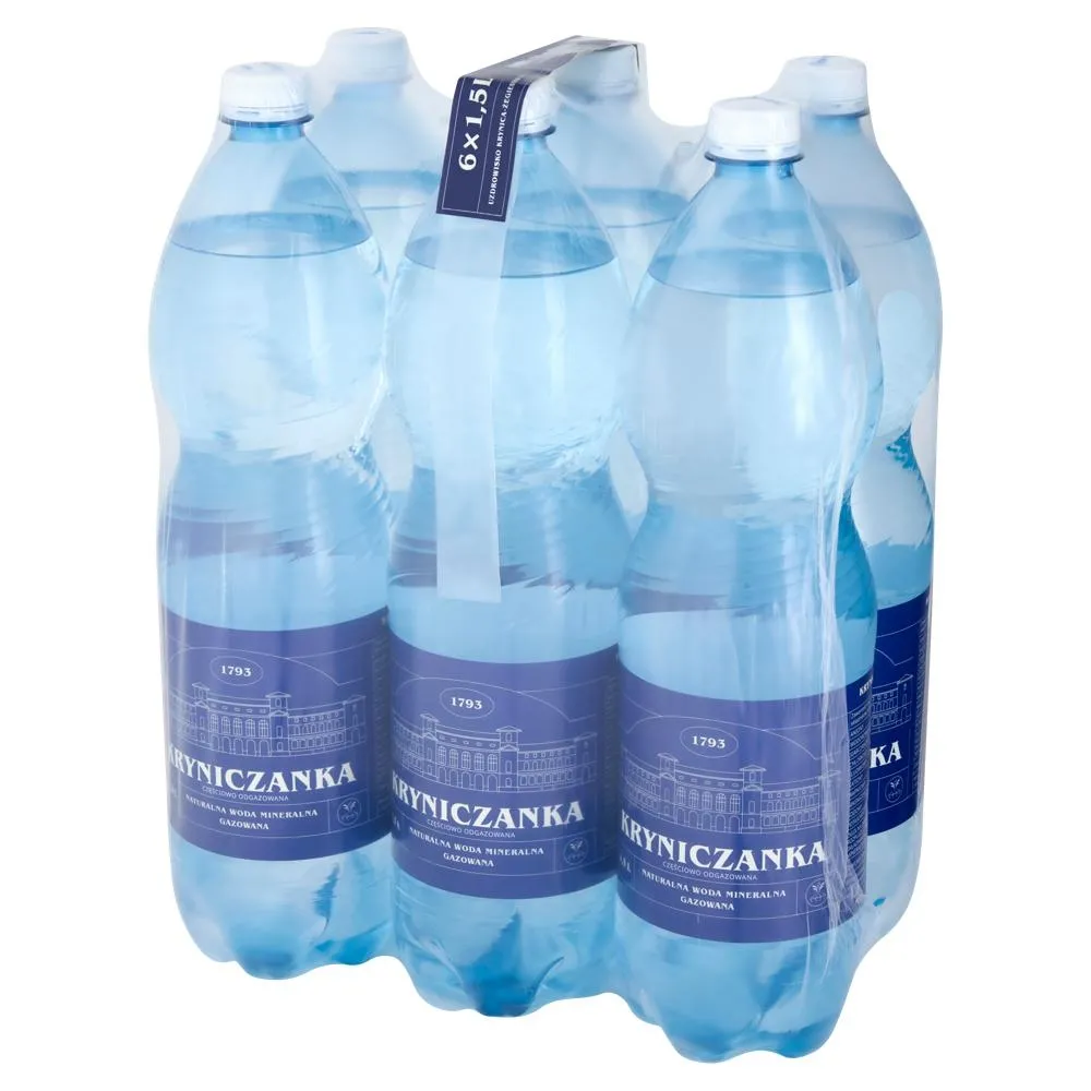 Kryniczanka Naturalna woda mineralna gazowana 6 x 1,5 l