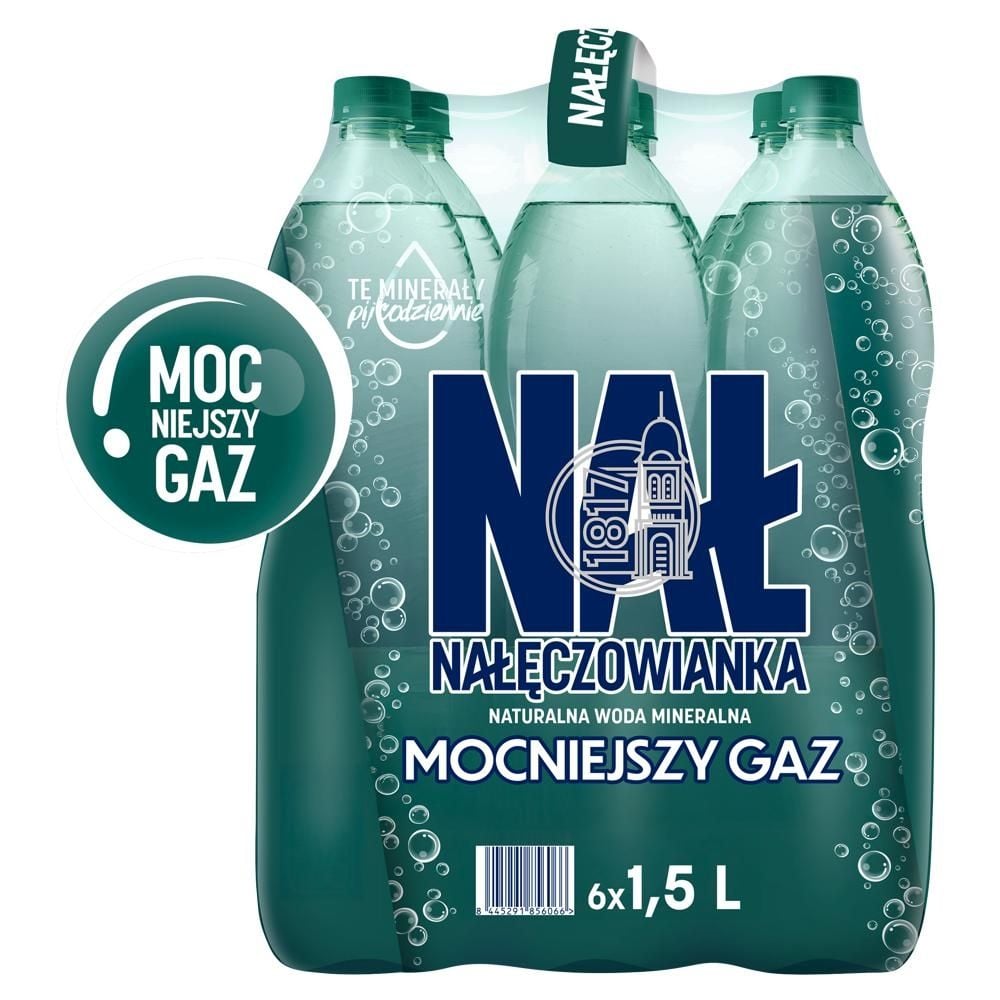 Nałęczowianka Naturalna woda mineralna mocniejszy gaz 6 x 1,5 l