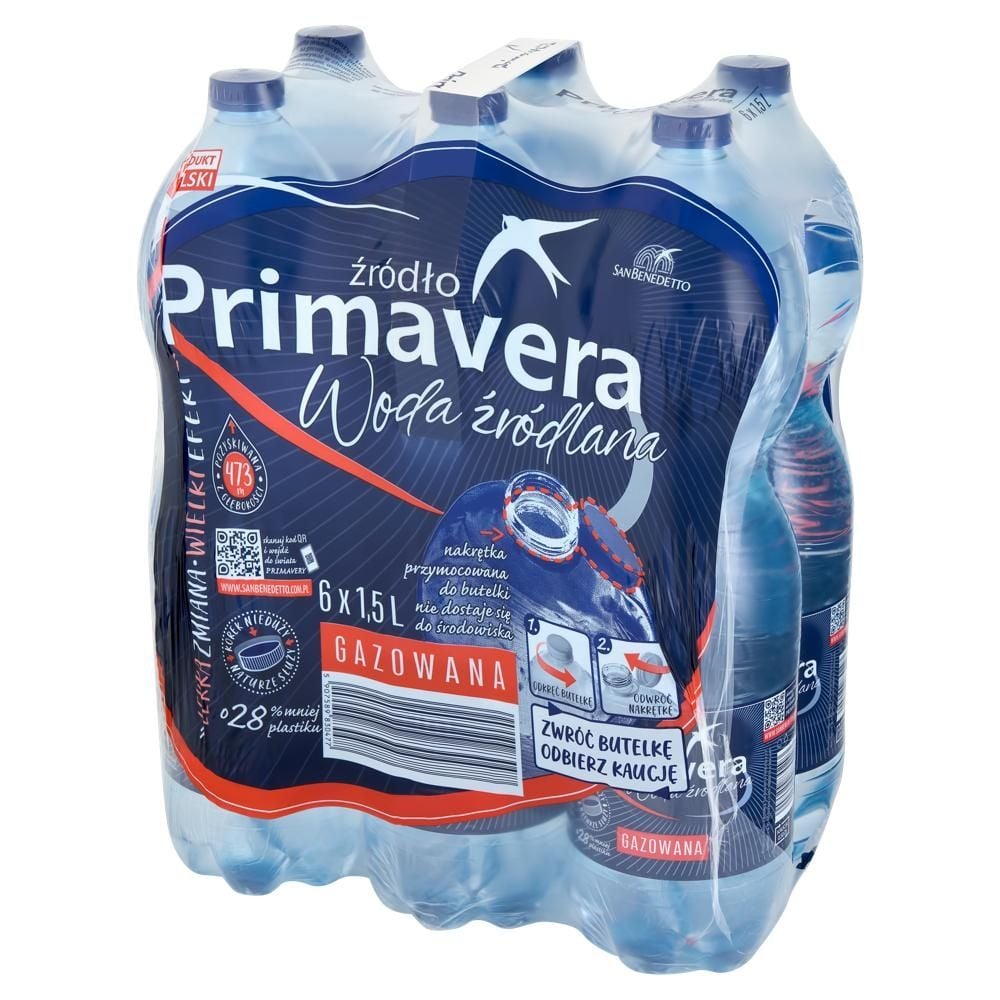 Primavera Woda źródlana gazowana 6 x 1,5 l