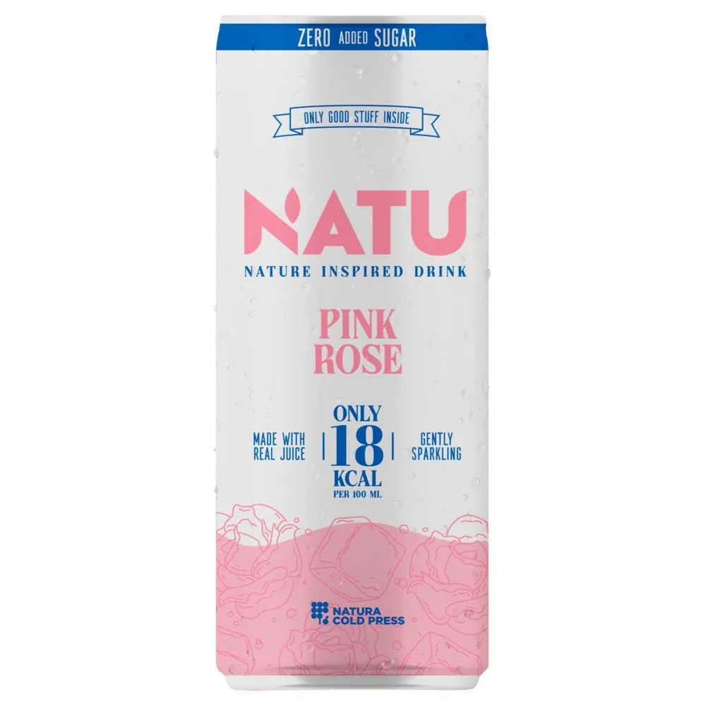 Natu Napój gazowany o smaku różanym 250 ml