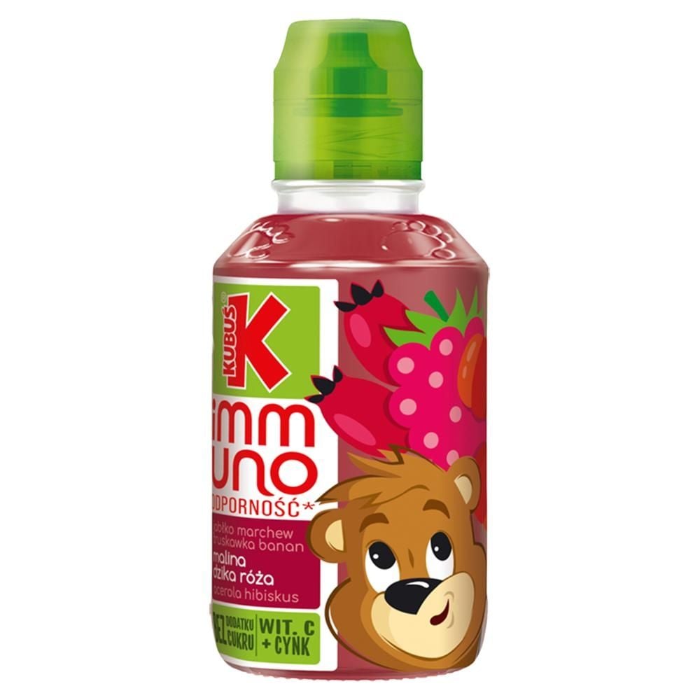 Kubuś Immuno Odporność Sok jabłko marchew truskawka banan malina dzika róża acerola hibiskus 200 ml