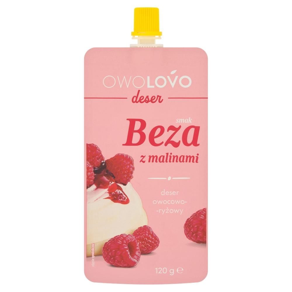 Owolovo Deser owocowo-ryżowy smak beza z malinami 120 g