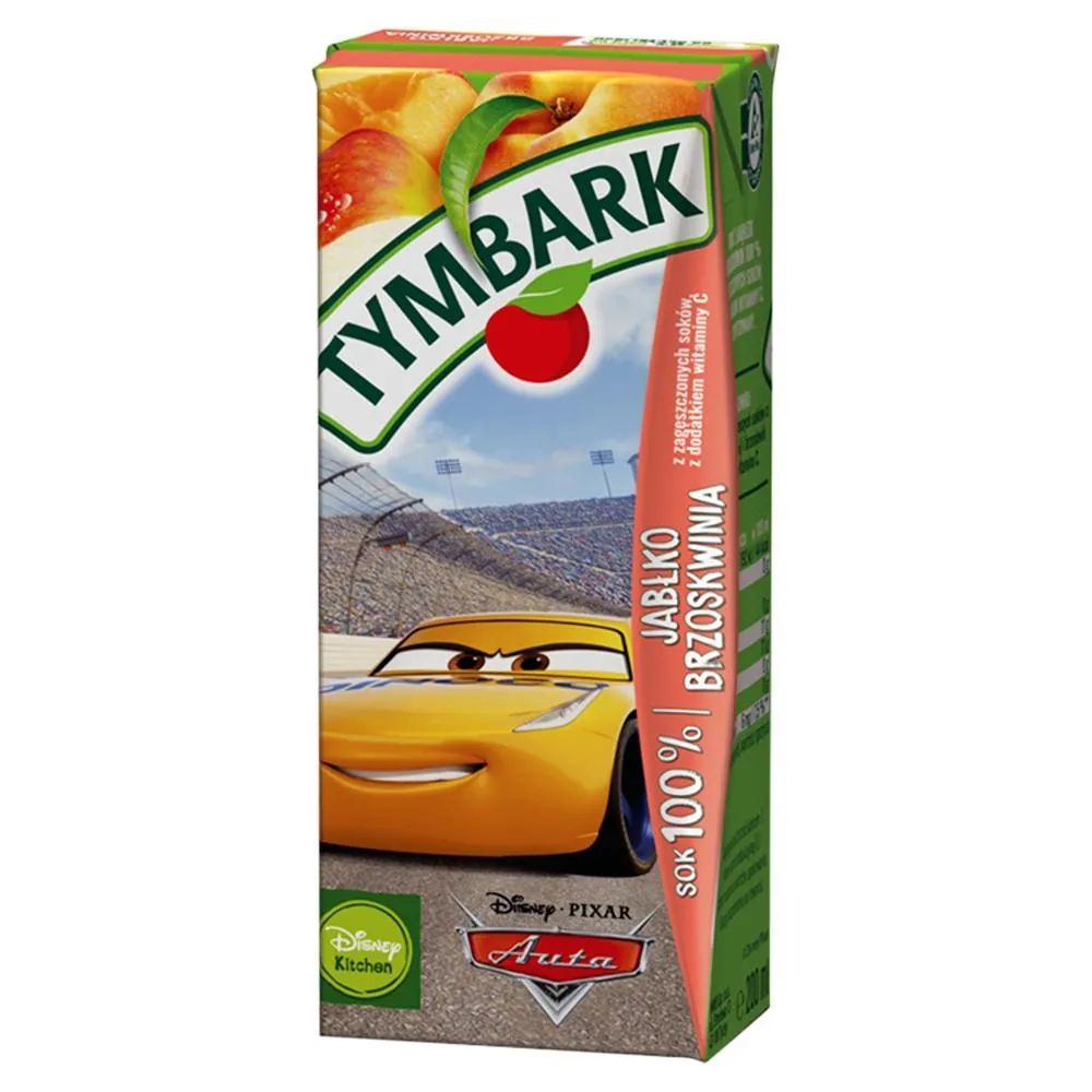 Tymbark Sok 100 % jabłko brzoskwinia 200 ml