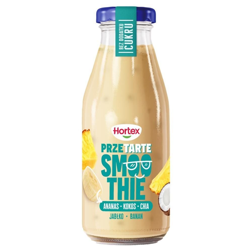 Hortex Przetarte smoothie ananas kokos chia jabłko banan 250 ml