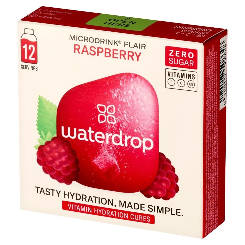 Waterdrop Microdrink Kostka musująca malina kwiat czarnego bzu kwiat lipy 25,2 g (12 x 2,1 g)