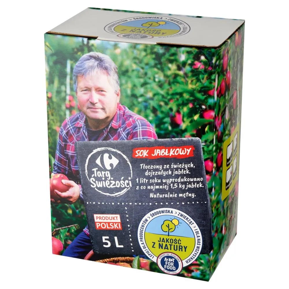 Carrefour Targ Świeżości Sok jabłkowy 5 l