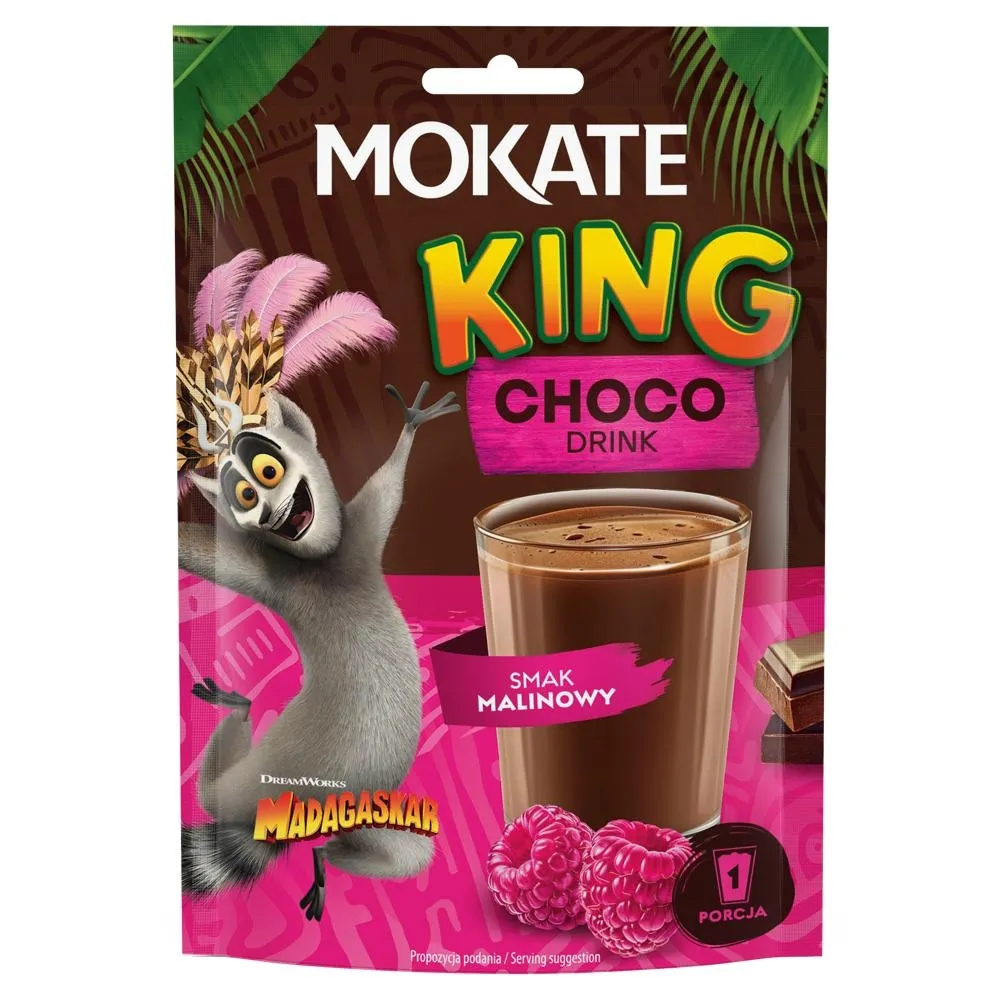 Mokate King Rozpuszczalny napój czekoladowy smak malinowy 27 g
