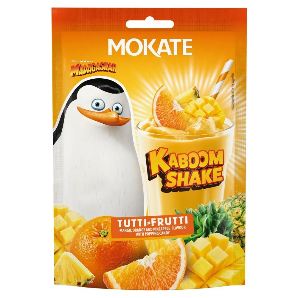 Mokate Kaboom Shake Tutti-Frutti Rozpuszczalny napój w proszku z cukrem strzelającym 30 g