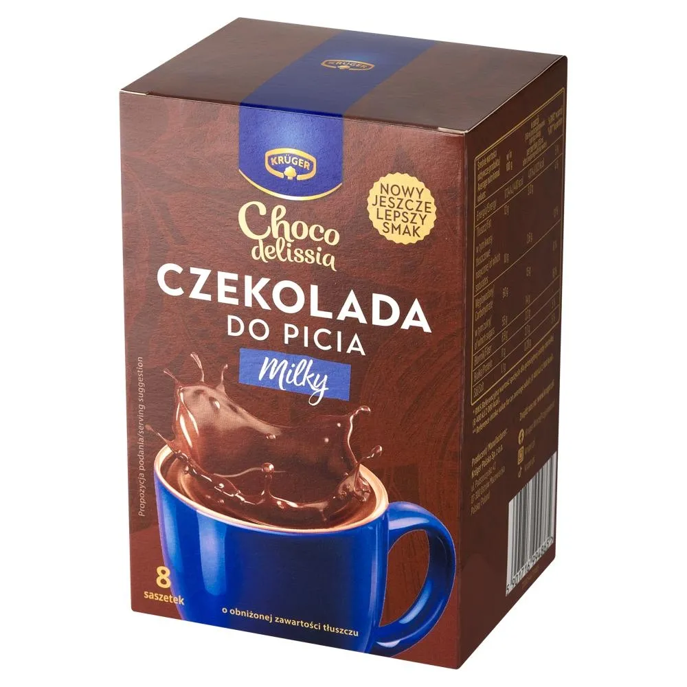 Krüger Milky Czekolada do picia o obniżonej zawartości tłuszczu 200 g (8 x 25 g)