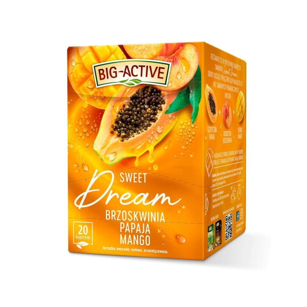Big-Active Sweet Dream Herbatka owocowo-ziołowa brzoskwinia papaja mango 40 g (20 x 2 g)