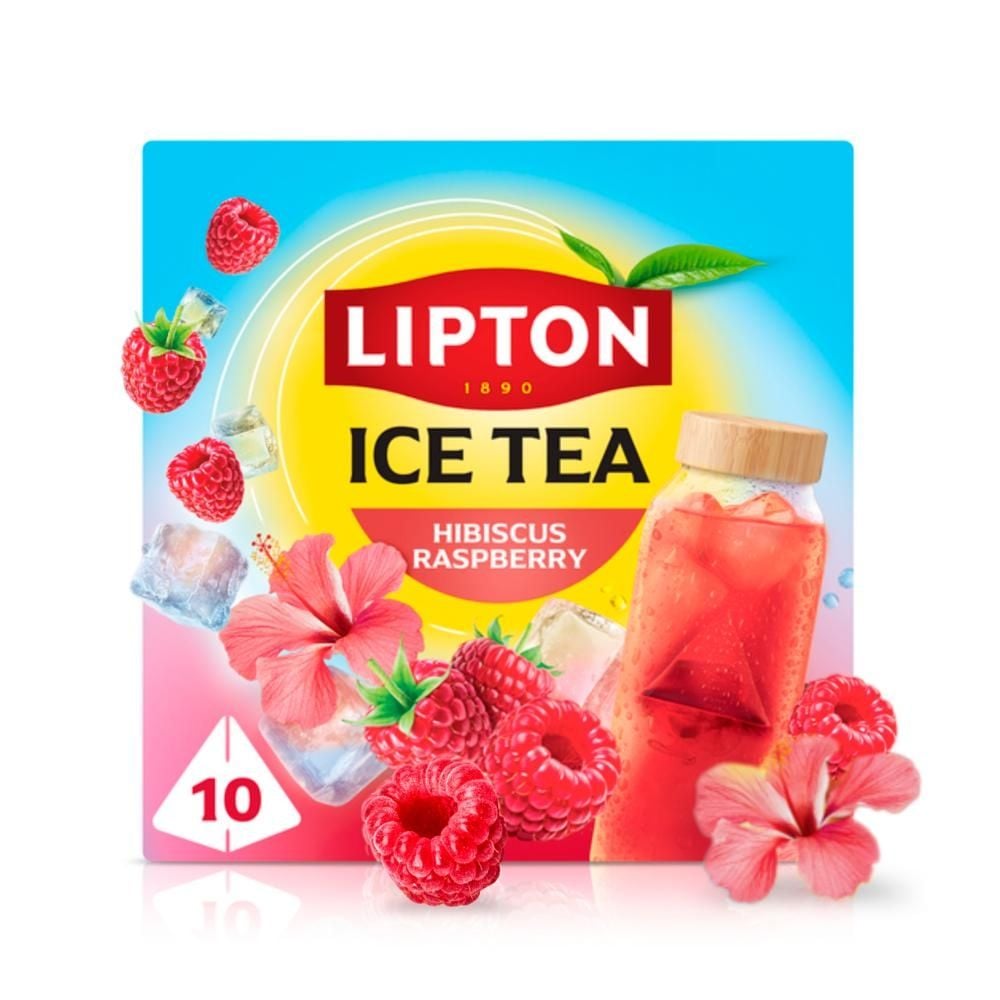 Lipton Ice Tea Herbatka owocowa aromatyzowana o smaku malinowym 35 g (10 x 3,5 g)