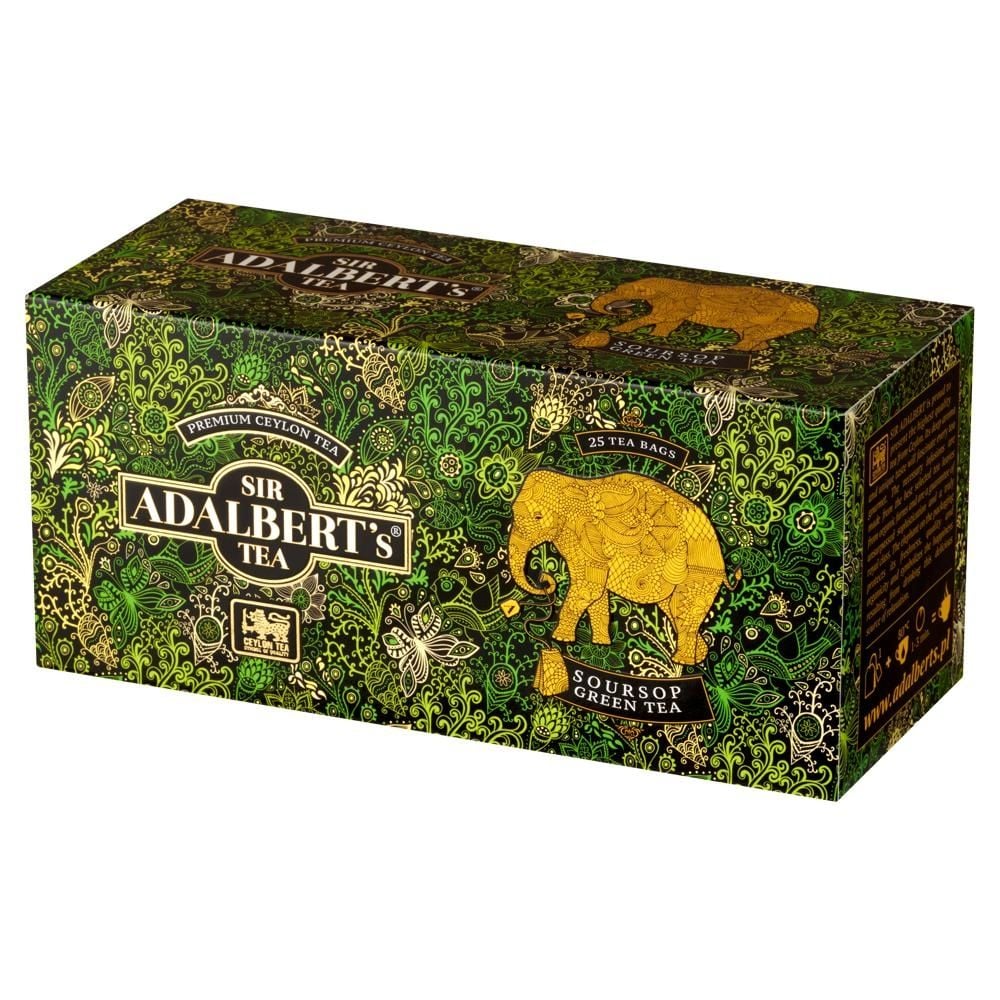 Adalbert's Tea Herbata zielona o smaku flaszowca miękkociernistego 50 g (25 x 2 g)