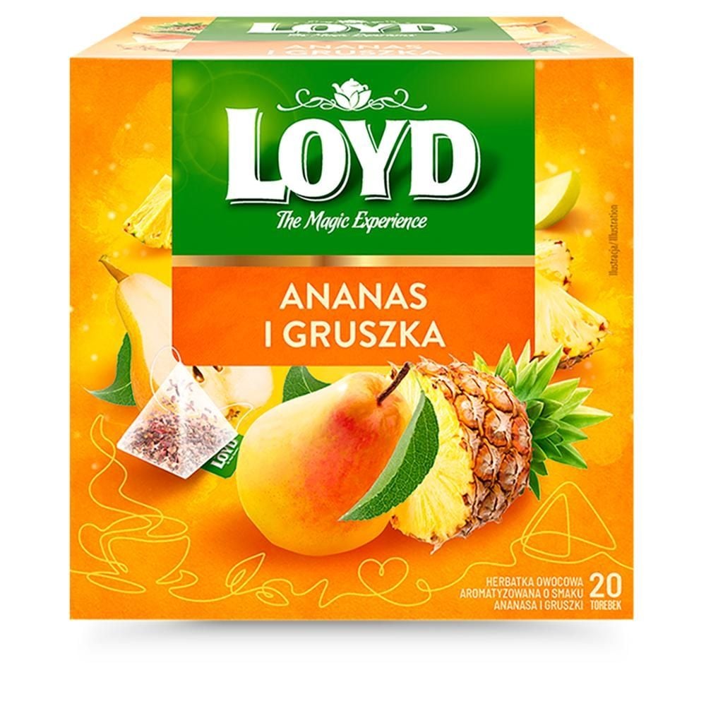 Loyd Herbatka owocowa aromatyzowana ananas i gruszka 40 g (20 x 2 g)