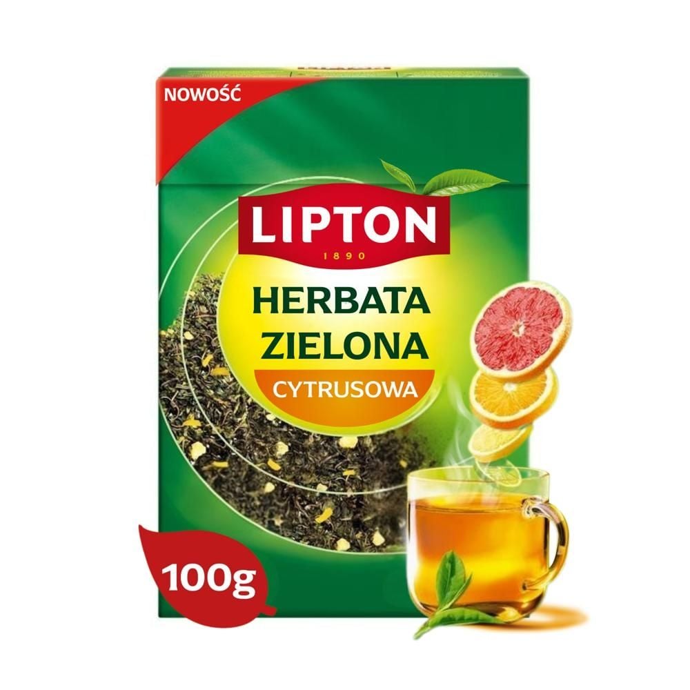 Lipton Citrus Herbata zielona liściasta aromatyzowana 100 g
