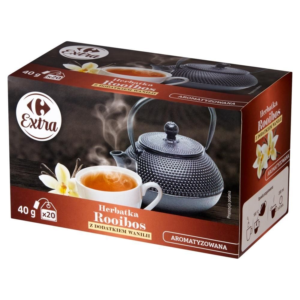 Carrefour Extra Herbatka Rooibos z dodatkiem wanilii 40 g (20 x 2 g)