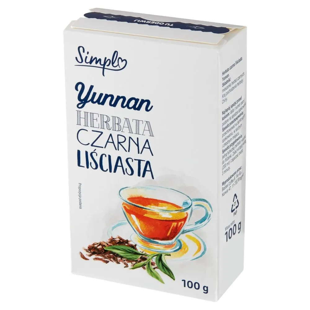 Simpl Herbata czarna liściasta Yunnan 100 g