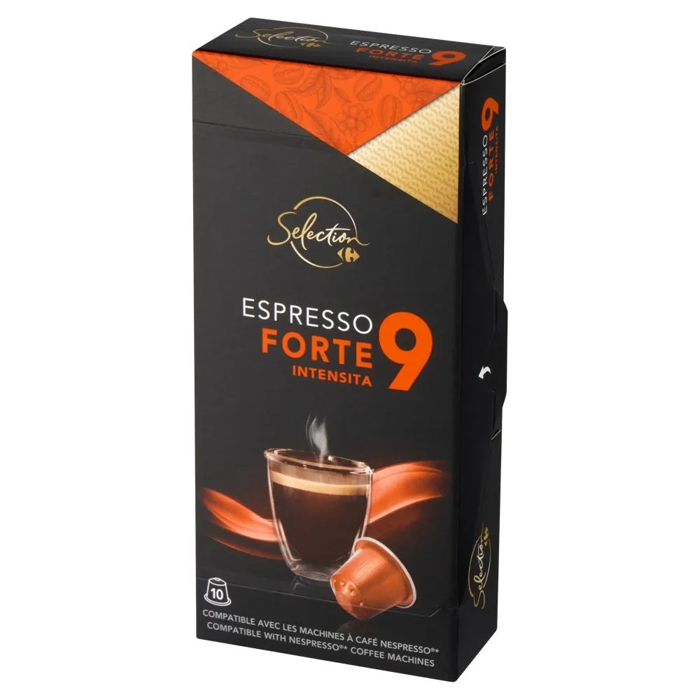 Carrefour Selection Espresso Forte Kawa mielona w kapsułkach 52 g (10 sztuk)
