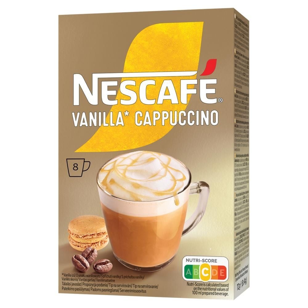 Nescafé Rozpuszczalny napój kawowy o smaku waniliowym 112 g (8 x 14 g)