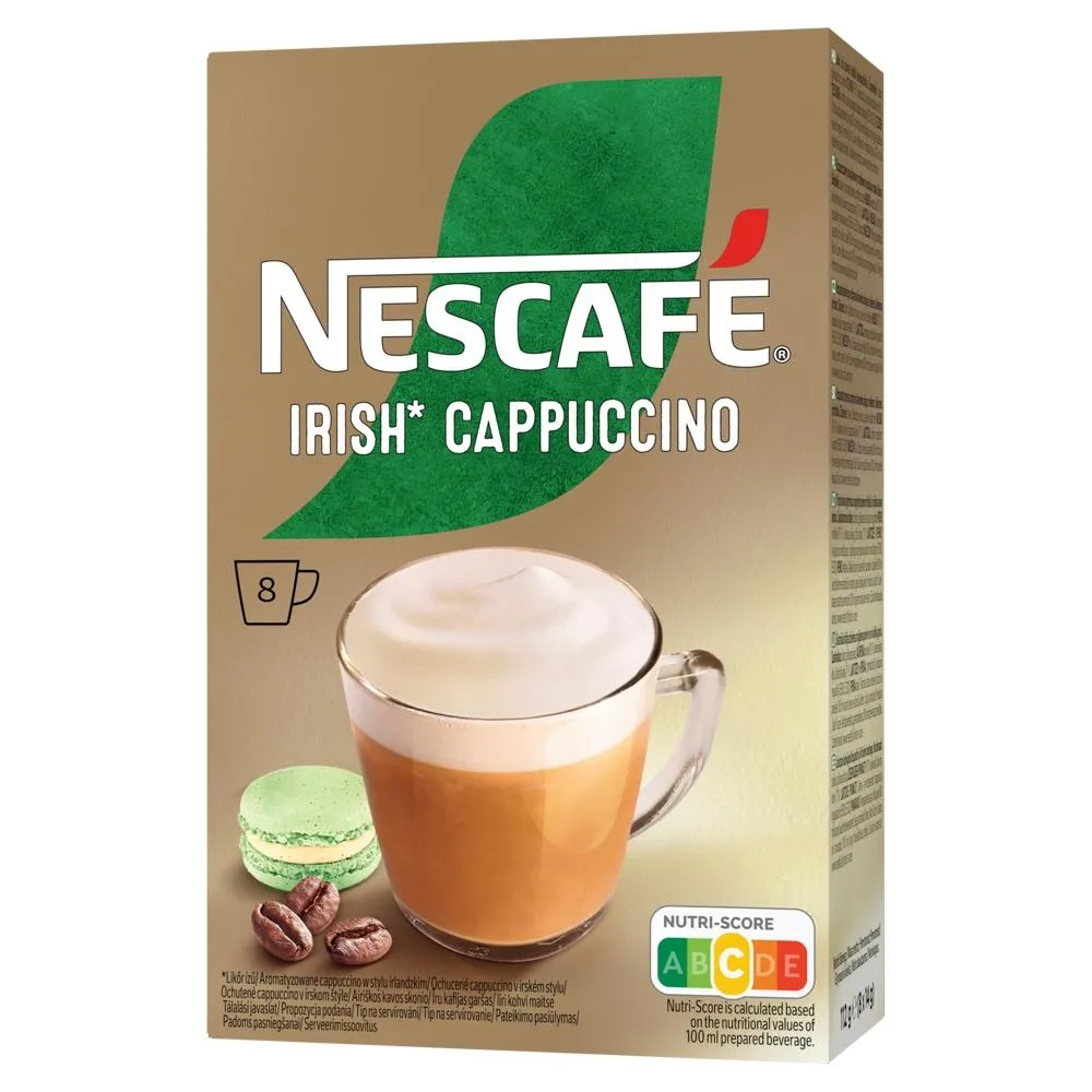 Nescafé Rozpuszczalny napój kawowy aromatyzowane cappuccino w stylu irlandzkim 112 g (8 x 14 g)