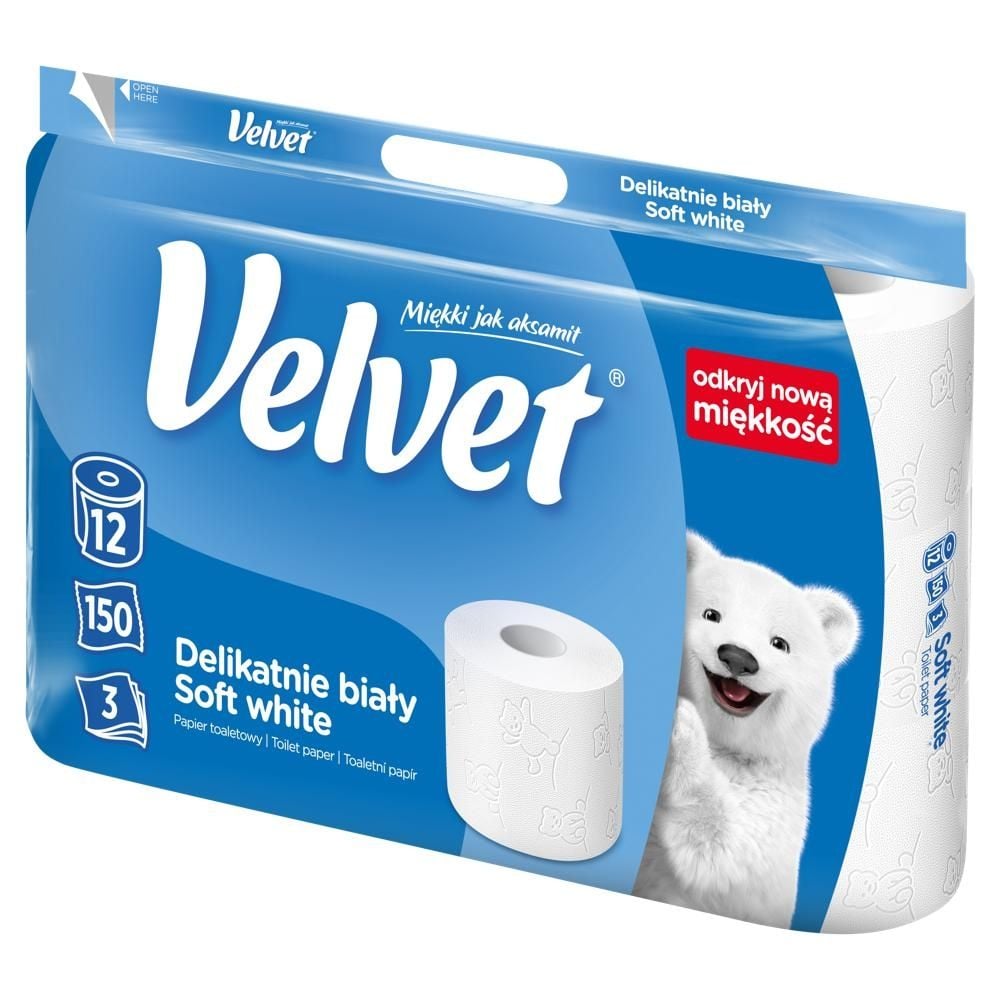 Velvet Papier toaletowy delikatnie biały 12 rolek