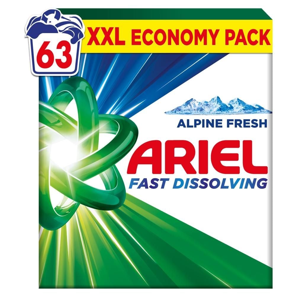 Ariel Alpine Fresh Proszek Do Prania Detergent Do Prania, 3.465 kg, 63 Prań