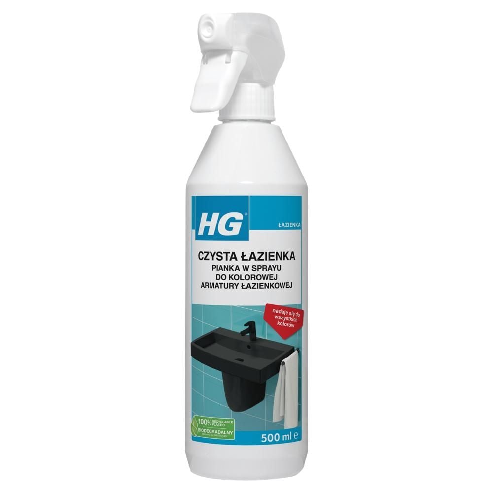 HG Pianka w sprayu do kolorowej armatury łazienkowej czysta łazienka 500 ml