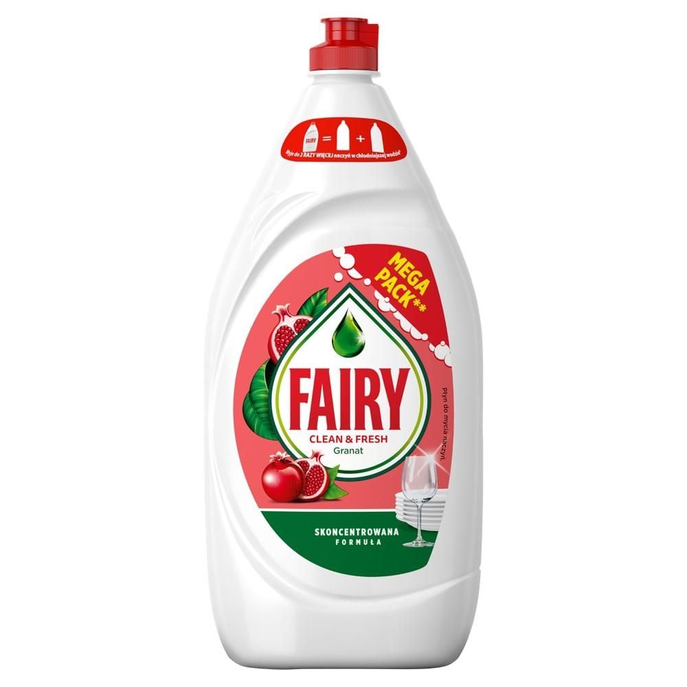 Fairy Clean&Fresh Granat  wiciokrzew.Płyn do mycia naczyń zapewniający lśniąco czyste naczynia1350ml