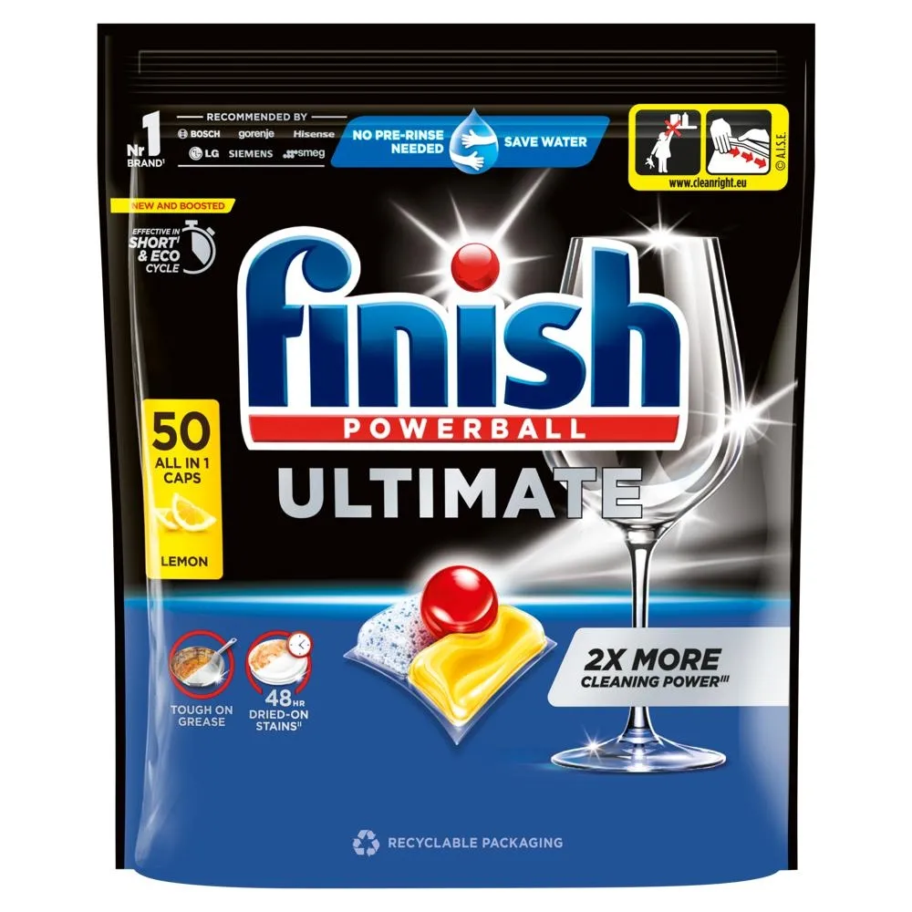Finish Ultimate Lemon Kapsułki do mycia naczyń w zmywarce 645 g (50 sztuk)
