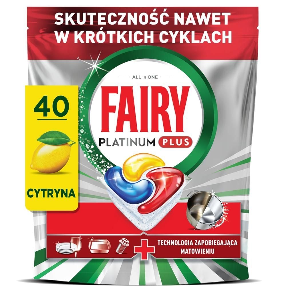 Fairy Platinum Plus Tabletki Do Zmywarki, Cytryna,  40