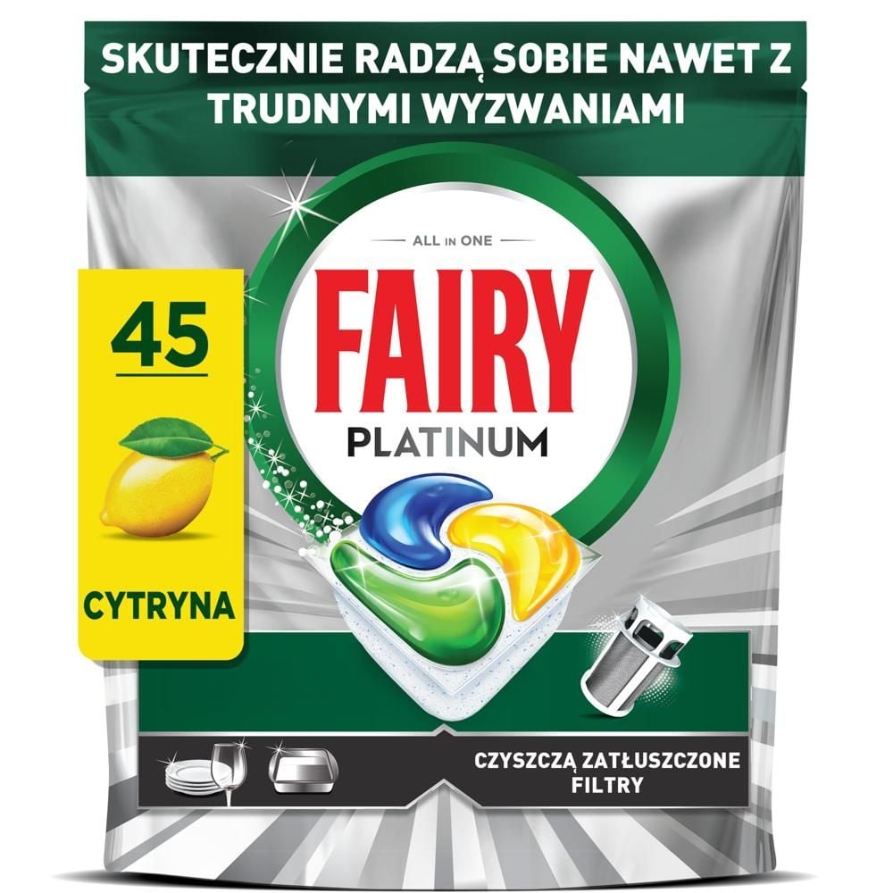Fairy Platinum Tabletki Do Zmywarki, Cytryna,  45 Kapsułki