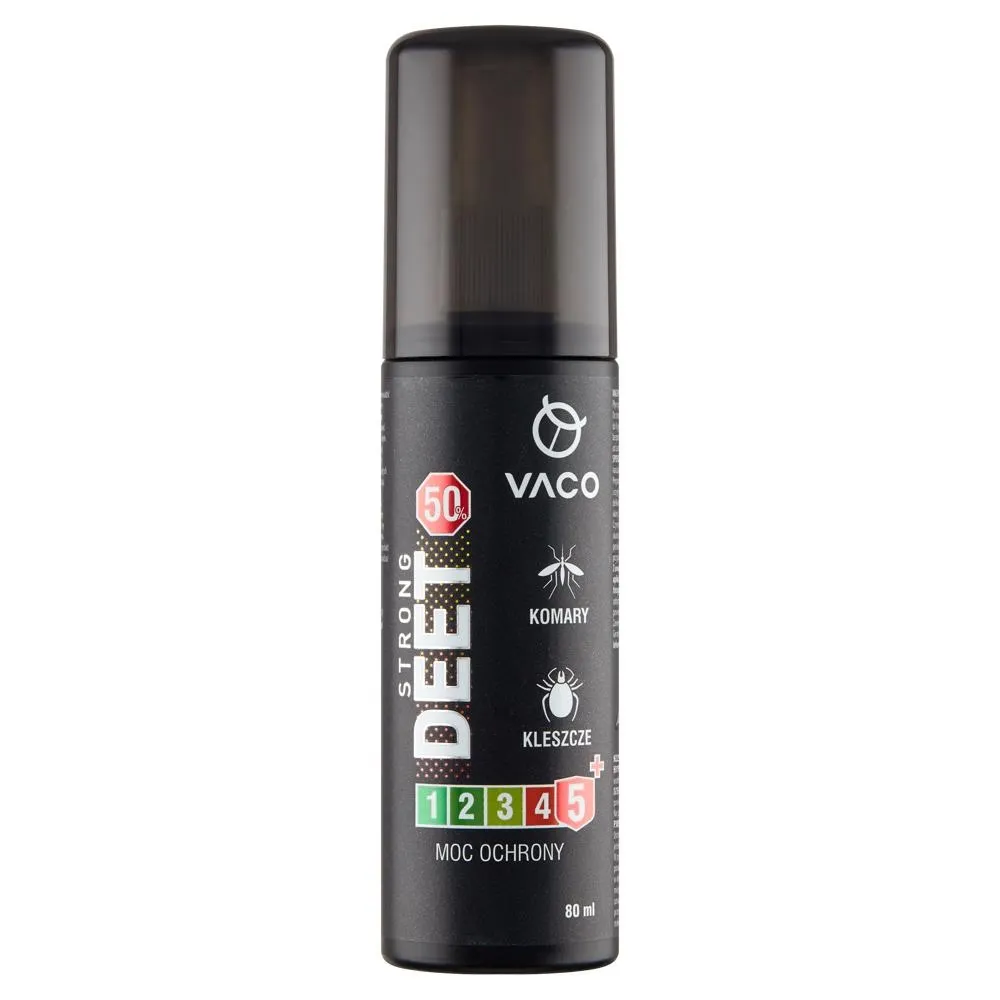 Vaco Strong Deet Płyn na komary kleszcze i meszki 80 ml
