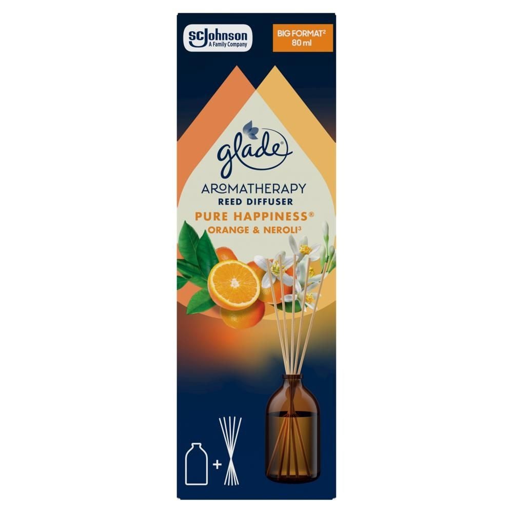 Glade Aromatherapy Pure Happiness Odświeżacz powietrza pachnące patyczki 80 ml