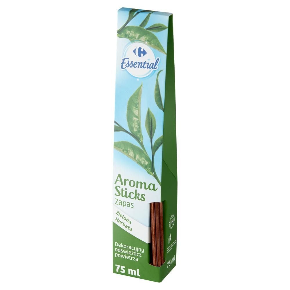 Carrefour Essential Aroma Sticks Dekoracyjny odświeżacz powietrza zielona herbata zapas 75 ml