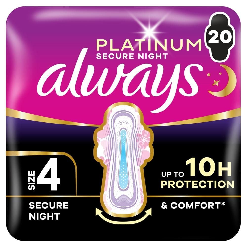 Always Platinum Podpaski Secure Night (Rozmiar 4) 20 Sztuk