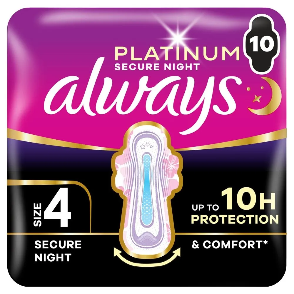 Always Platinum Podpaski Secure Night (Rozmiar 4) 10 Sztuk