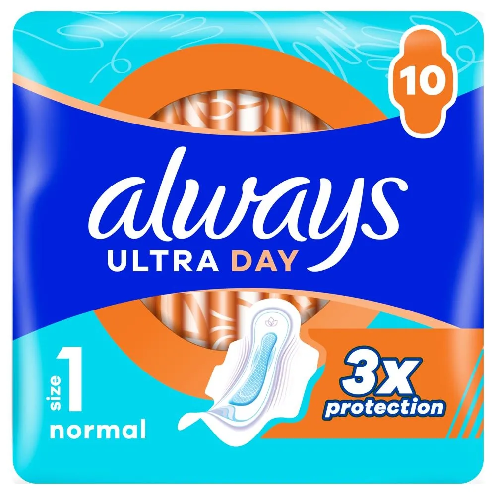Always Podpaski Ultra Day Normal (rozmiar 1) Podpaski ze skrzydełkami, x 10]