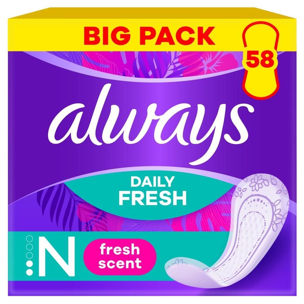 Always Daily Fresh Normal, O świeżym zapachu, 58 sztuk