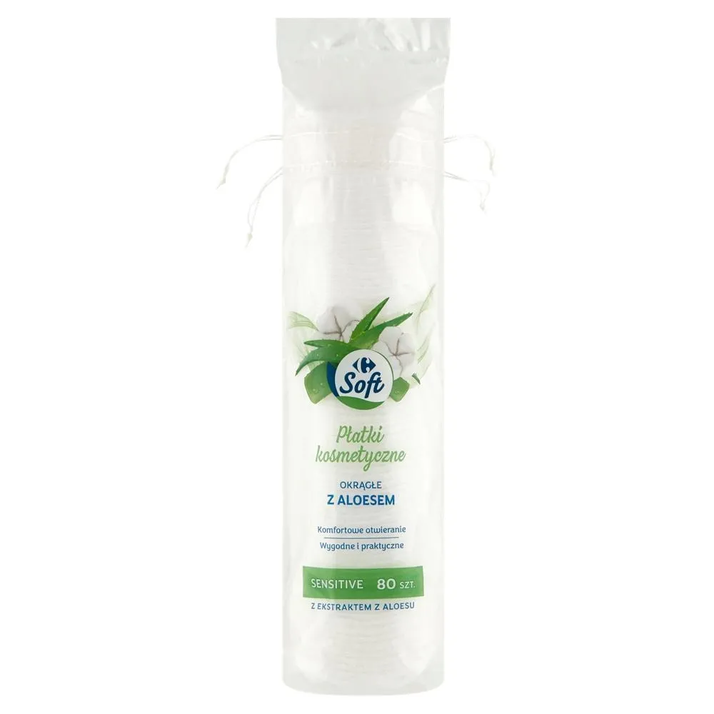 Carrefour Soft Płatki kosmetyczne 80 sztuk